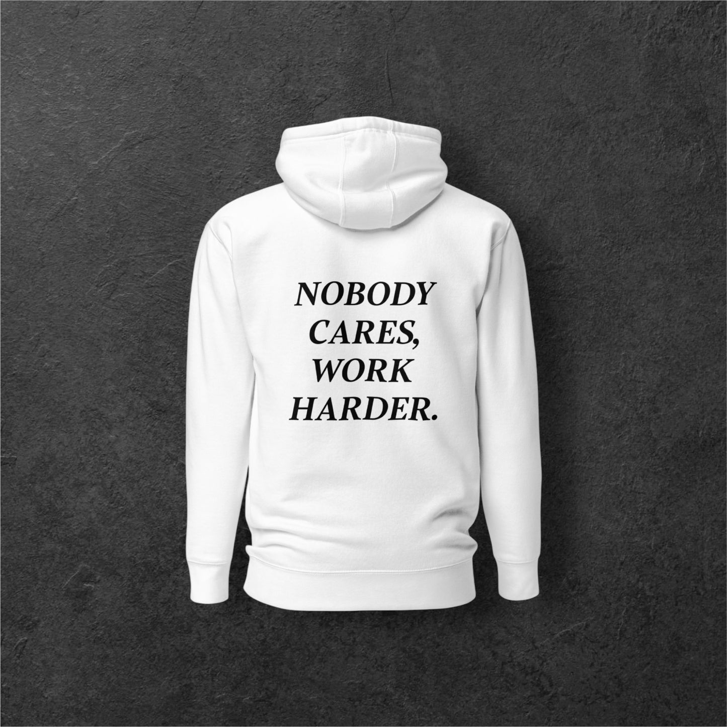 NOBODY CARES HOODIE WHITE